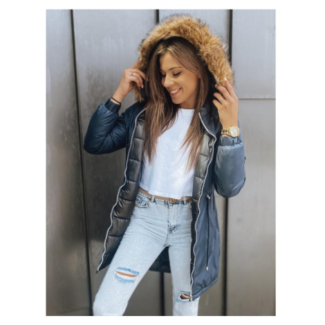 Tmavě modrá oboustranná dámská bunda DStreet