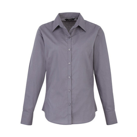 Premier Workwear Dámská košile s dlouhým rukávem PR300 Steel -ca. Pantone 6545