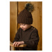 Dětská čepice s příměsí vlny Jamiks COLD II hnědá barva