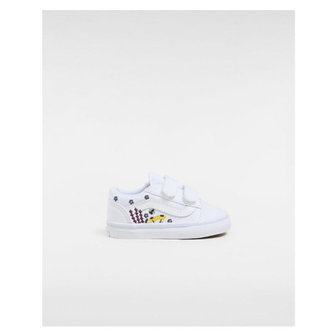 VANS Toddler Old Skool Hook And Loop Shoes Toddler White, Size