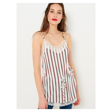 Bílý pruhovaný top CAMAIEU - Dámské Camaïeu