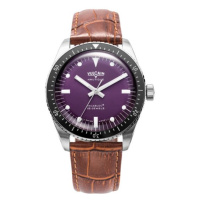 Vulcain Skindiver Nautique Purple - Brown Alligator