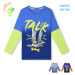 Chlapecké triko - KUGO HC0722, modrá/ oranžová aplikace Barva: Modrá
