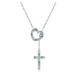GRACE Silver Jewellery Stříbrný náhrdelník Kříž a Srdce - stříbro 925/1000, zirkon NH-BSN244/86 