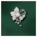 Éternelle Brož s říční perlou a zirkony Jasmín - květina B8062-XH2582A Stříbrná