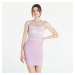 GUESS Front Logo Striped Dress Pink