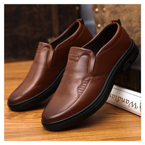 Podzimní loafers pánské kožené boty nazouvací MaFen