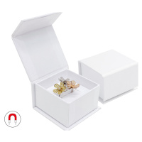 JK Box Bílá dárková krabička na prsten nebo náušnice VG-3/AW