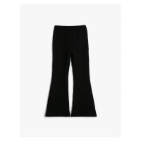 Koton Spanish Leg Trousers, Corduroy, with Elastic Waist.