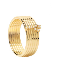 PDPAOLA Nadčasový pozlacený prsten se zirkony SUPER NOVA Gold AN01-614