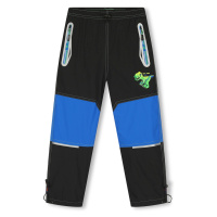 Chlapecké šusťákové kalhoty, zateplené KUGO DK7129, černá / modrá aplikace Barva: Černá