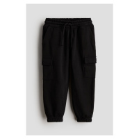 H & M - Kalhoty jogger cargo - černá