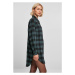 Ladies Oversized Check Flannel Shirt Dress - jasper/black