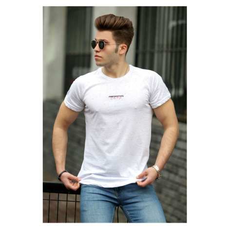 Madmext Basic White Men's T-Shirt 4516