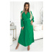 Zelené midi šaty s plisovanou sukní