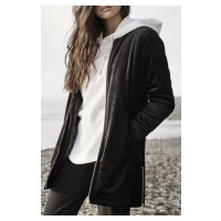 Bunda Urban Classics Ladies Long Velvet Jacket - black