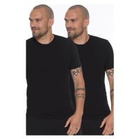 DOUBLE SET T8569 DEWBERRY BIKE COLLAR MEN'S T-SHIRT-BLACK-BLACK