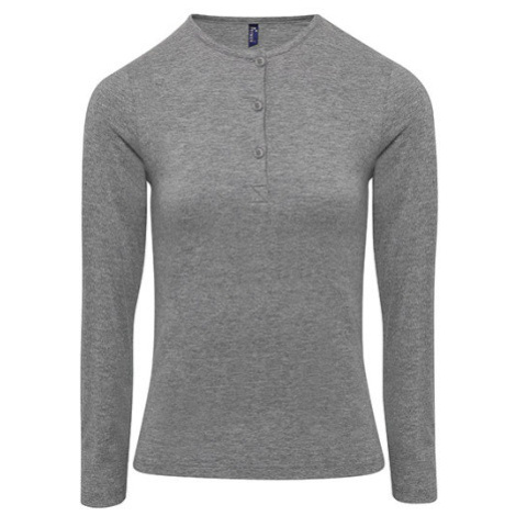 Premier Workwear Dámské triko s dlouhým rukávem PR318 Grey Marl -Cool Grey