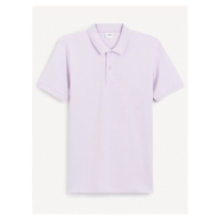 Světle fialové pánské basic polo tričko Celio Teone