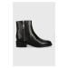 Kožené kotníkové boty MICHAEL Kors Regan dámské, černá barva, na plochém podpatku, 40F3RGME5L