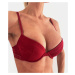 Dámská push-up podprsenka Emporio Armani 164394 CHRISTMAS LACE | červená