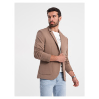 Ombre Men's jacket with patch pockets - dark beige