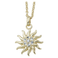 CRYSTalp Krásný pozlacený náhrdelník s krystaly Energy Sun 32171.G