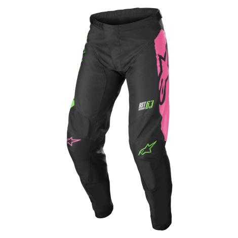 ALPINESTARS RACER COMPASS kalhoty černá/zelená neon/pink fluo