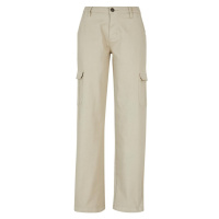 Ladies High Waist Straight Denim Cargo Pants - offwhite raw