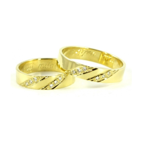 Snubní prsteny zlaté 0071 + DÁREK ZDARMA