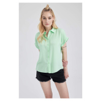 DEFACTO Regular Fit Shirt Collar Short Sleeve Shirt