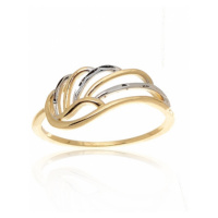 Prsten ze žlutého zlata andělské křídlo PR0356F + DÁREK ZDARMA