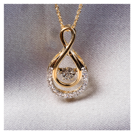 Zlatý náhrdelník nekonečno s diamanty Planet Shop