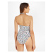 Bílé dámské květované jednodílné plavky Tommy Hilfiger Underwear