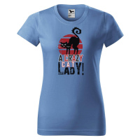 DOBRÝ TRIKO Dámské tričko s potiskem Crazy cat lady Barva: Azurová modrá