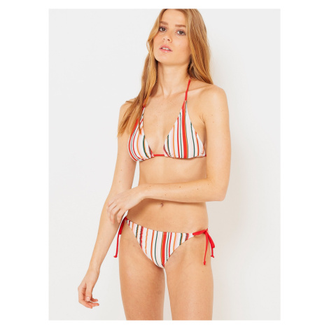 Červeno-krémový pruhovaný spodní díl plavek CAMAIEU Camaïeu
