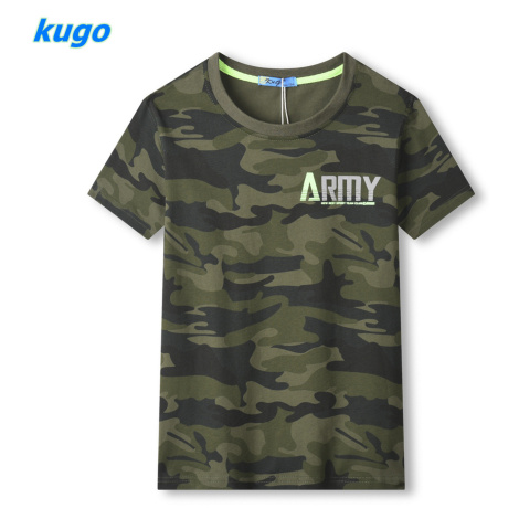 Chlapecké triko - KUGO TM9218, khaki/ tyrkysová aplikace Barva: Khaki