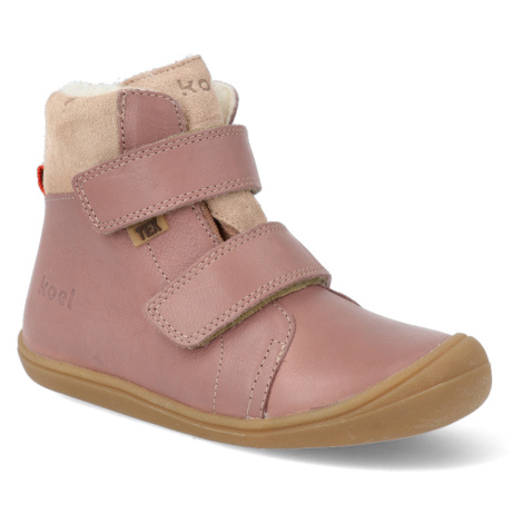 Barefoot zimní obuv s membránou Koel - Brandon wool Old Pink růžové Koel4kids