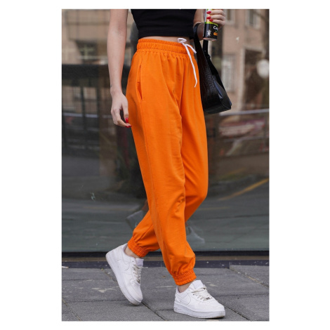 Madmext Orange Comfort Fit Basic Sweatpants