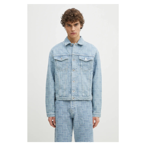 Džínová bunda Kenzo modrá barva, přechodná, FF55DV3026J4.DB