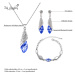 Sisi Jewelry Souprava náhrdelníku, náušnic a náramku Elegance Sapphire SET2027-AHSET4156(7) Tmav