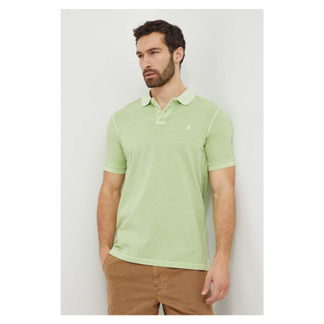 Bavlněné polo tričko Marc O'Polo zelená barva
