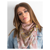 Vzorovaný šátek v pudrově růžové barvě