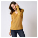 Blancheporte Žebrovaný pulovr s výstřihem do "V" medová