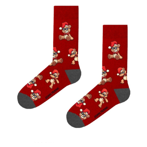 Dámské ponožky John Frank WJFLSFUN-CH52 Vánoce | červená
