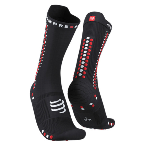 COMPRESSPORT Cyklistické ponožky klasické - PRO RACING V4.0 BIKE - černá/červená