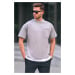 Madmext Basic Men's T-Shirt 6090 with Colored Gray Patches.