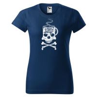 DOBRÝ TRIKO Dámské tričko s potiskem Decaf Barva: Půlnoční modrá