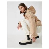 Koton Winter Jacket - Beige - Standard