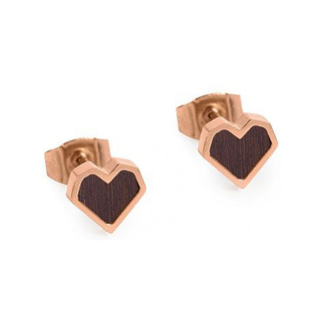 Náušnice s dřevěným detailem Rose Earrings Heart BeWooden